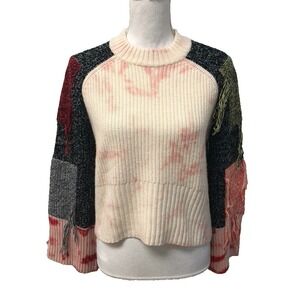 Zoe Jordan Cashmere Wool Sweater Jumper Womens Medium Large Flare Sleeve Artsy